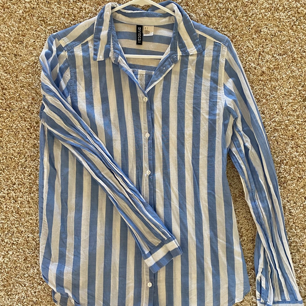 Striped collard shirt
